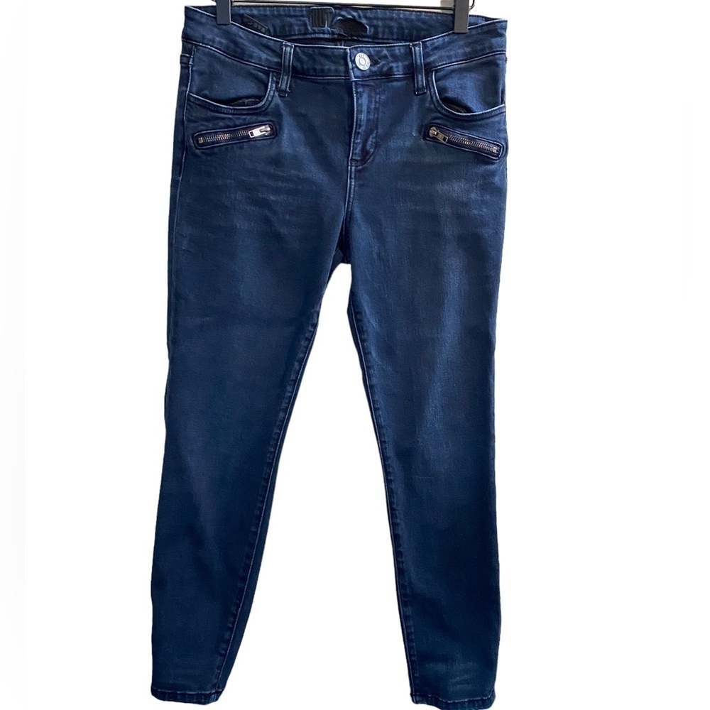 𝅺KUT From The Kloth Zippered Jeans Size 8 Zip Front Pockets Dark Wash